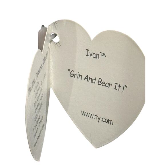 TY Beanie "Ivan the Brown Bear" Plush with Ear Tag Circa 1993 - Picture 3 of 3